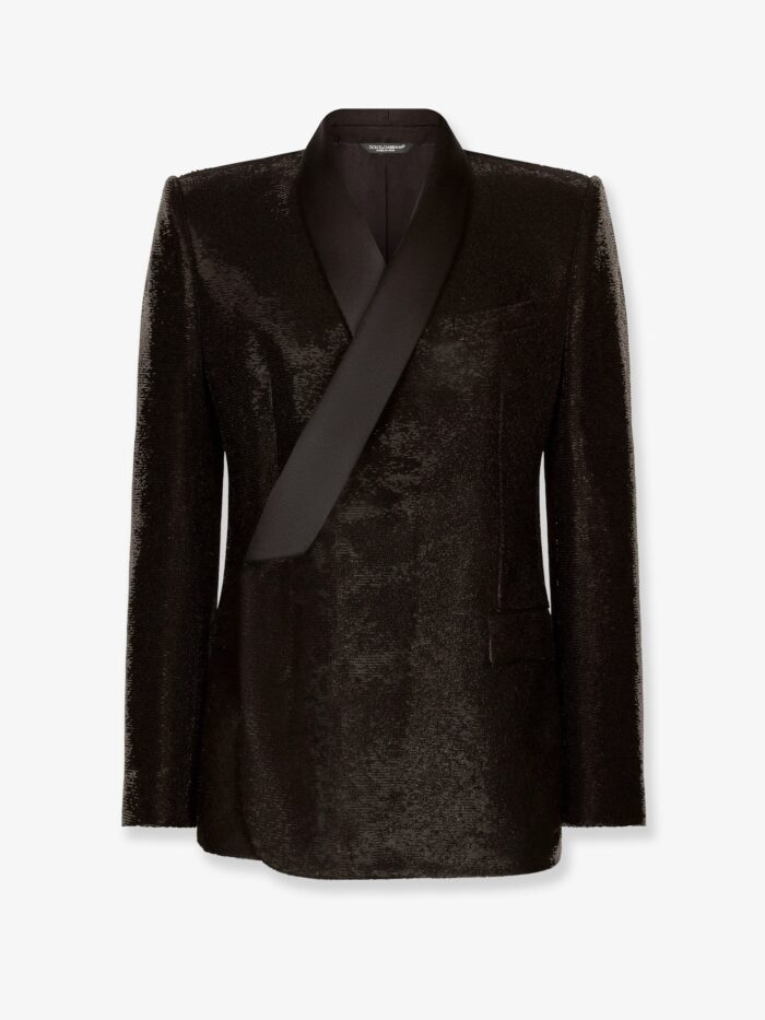 dolce & gabbana siciliatuxedo blazer with all over sequin pattern Dolce & Gabbana SiciliaTuxedo Blazer With All-Over Sequin Pattern
