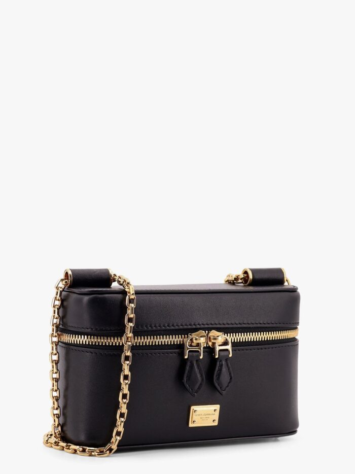 Dolce & Gabbana Sicily Leather Shoulder Bag With Metal Logo Tag