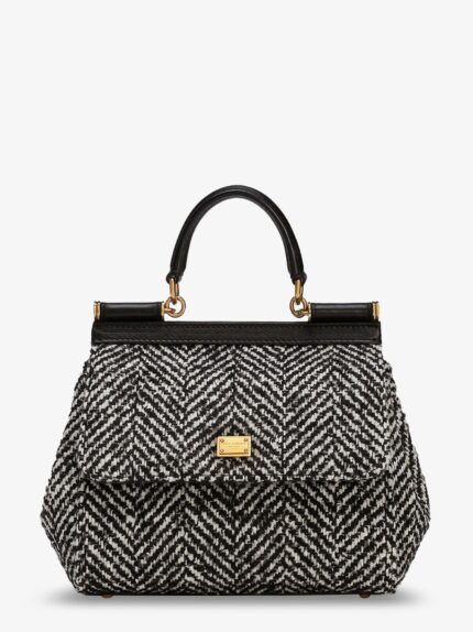 Dolce & Gabbana Sicily Medium Chevron Fabric Shoulder Bag