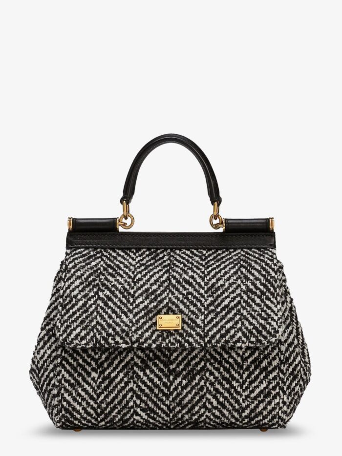 Dolce & Gabbana Sicily Medium Chevron Fabric Shoulder Bag