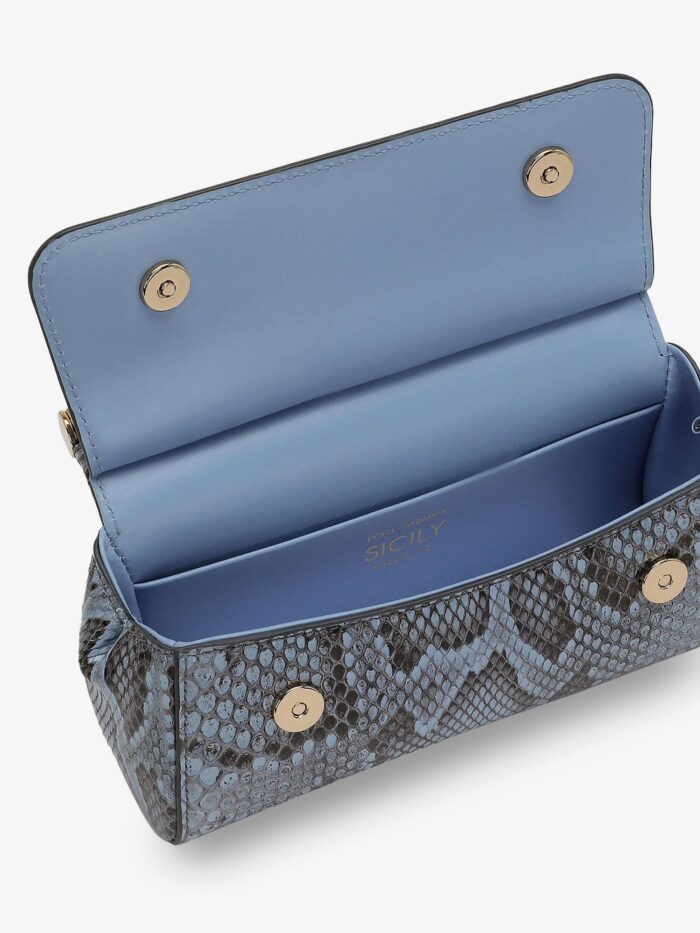 Dolce & Gabbana Sicily Shiny Python Mini Handbag