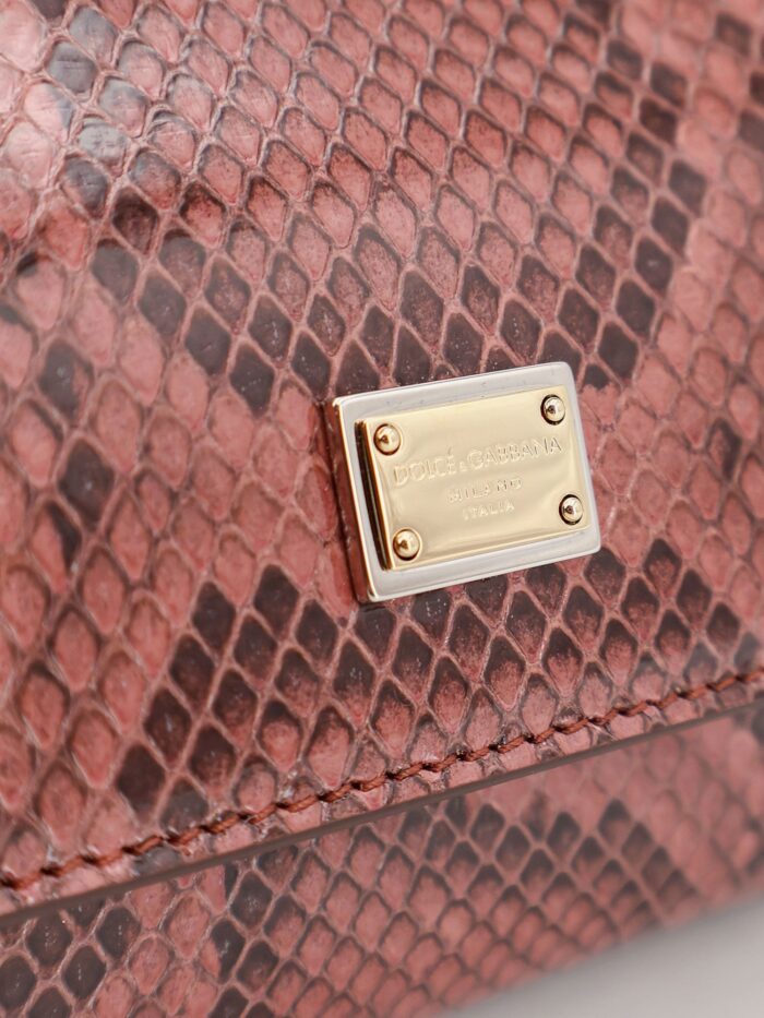 Dolce & Gabbana Sicily Shiny Python Mini Handbag