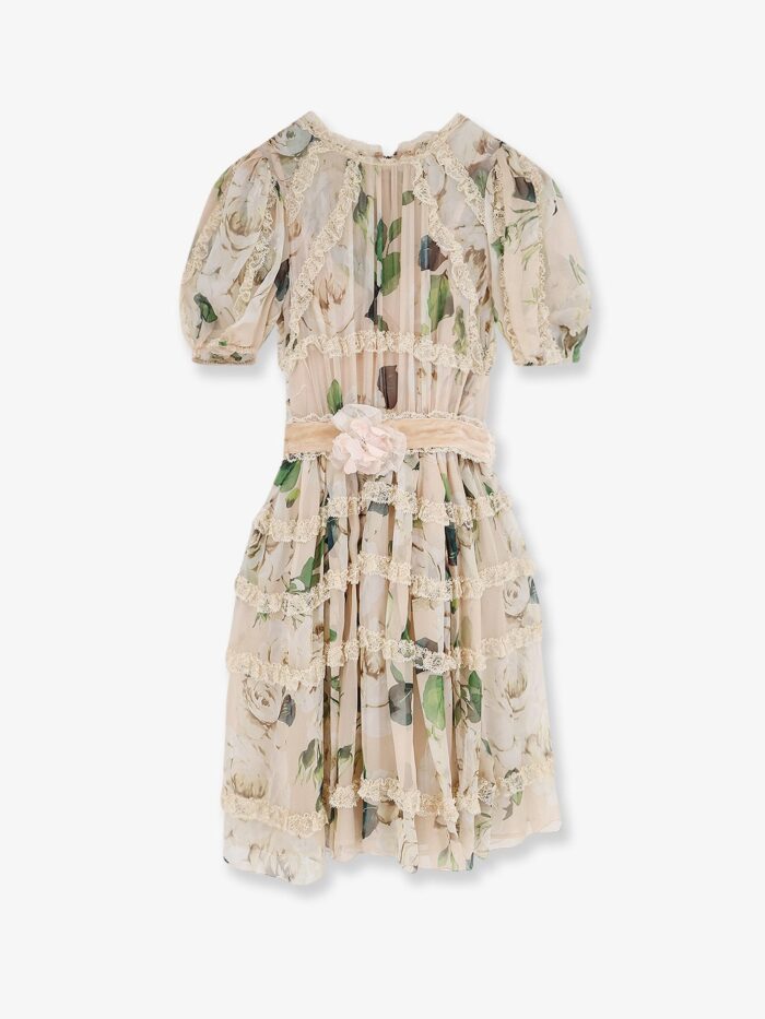 Dolce & Gabbana Silk And Viscose Dress With Iconic Print