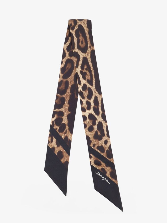 dolce & gabbana silk bandeau with animal print Dolce & Gabbana Silk Bandeau With Animal Print