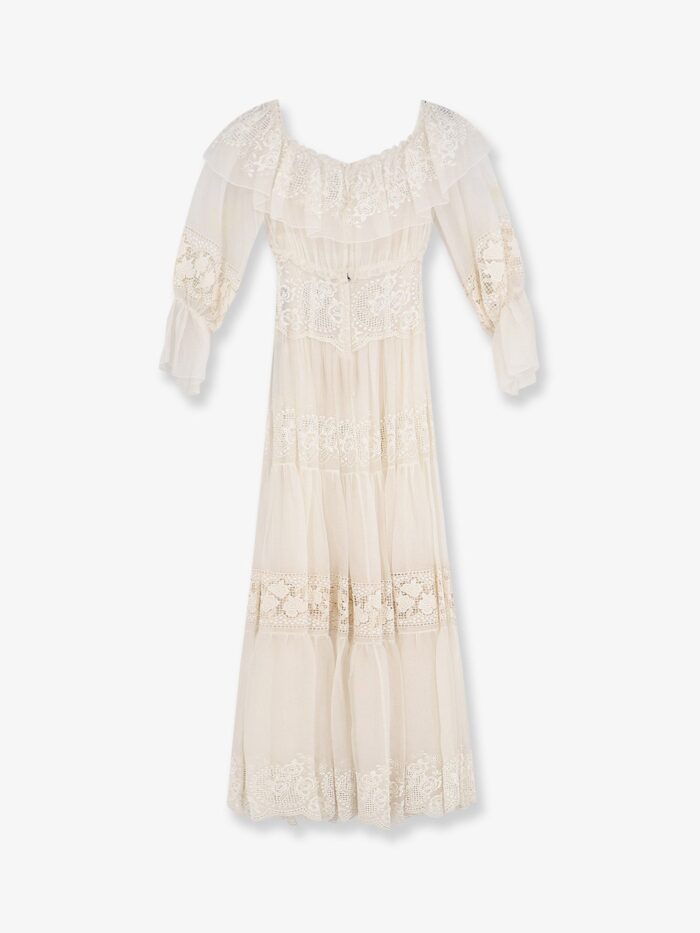 Dolce & Gabbana Silk Blend Dress With All-over Floral Embroidery