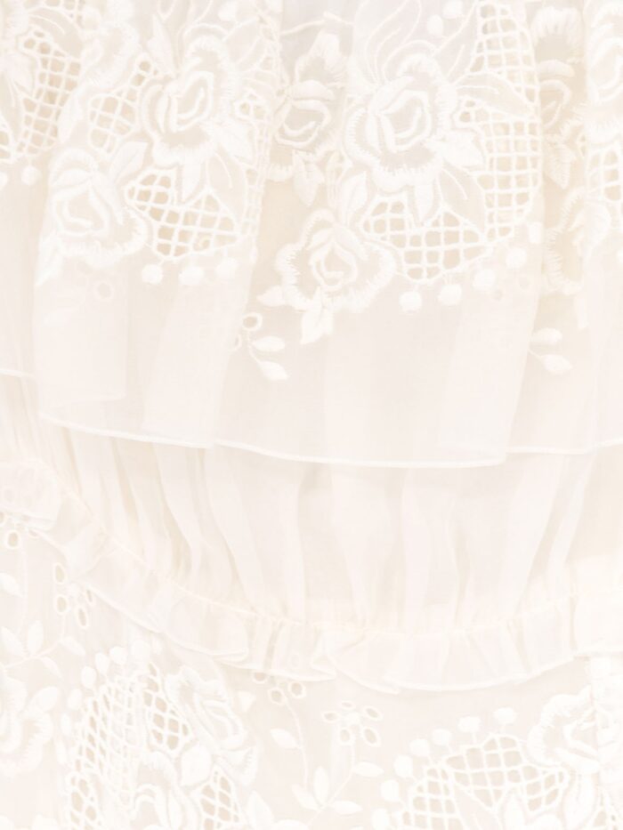 Dolce & Gabbana Silk Blend Dress With All-over Floral Embroidery