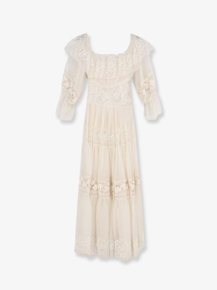 Dolce & Gabbana Silk Blend Dress With All-over Floral Embroidery