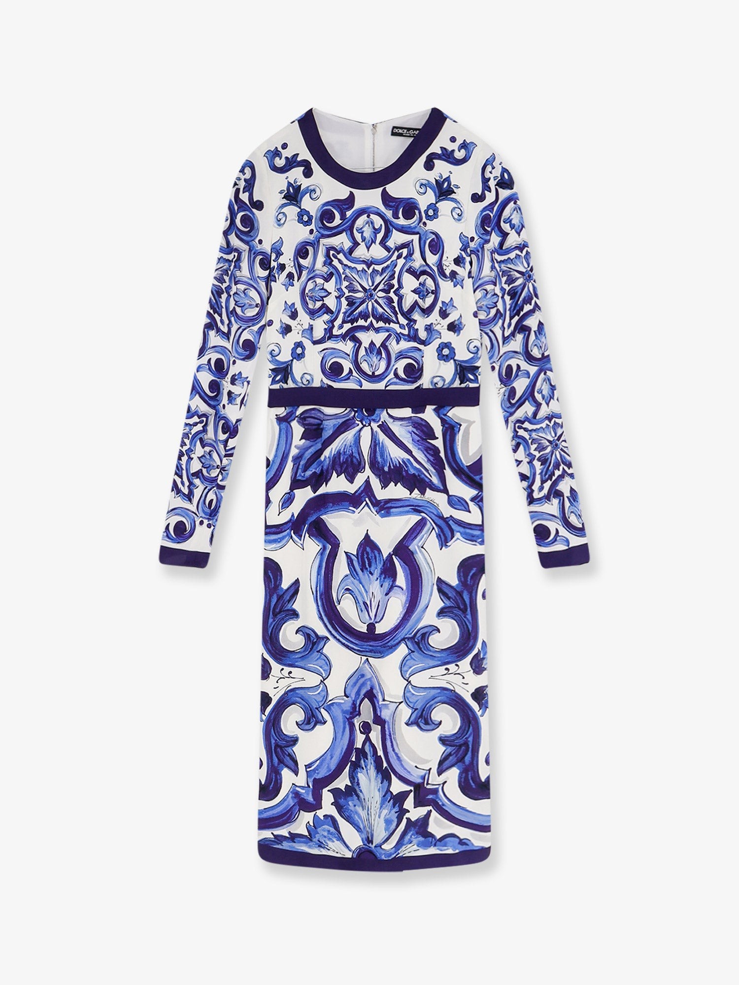 Dolce & Gabbana Silk Blend Dress With Maiolica Print
