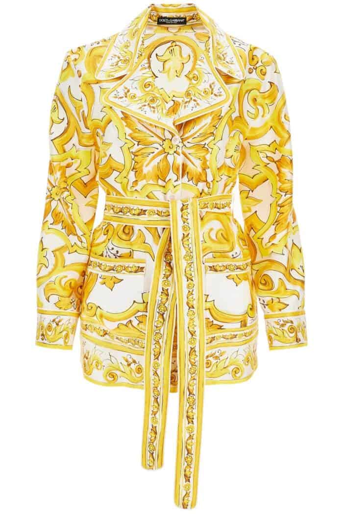 DOLCE & GABBANA Silk Blouse With Maiolica Print And