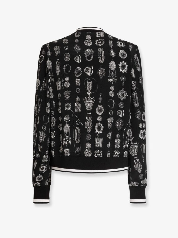 Dolce & Gabbana Silk Bomber With Icnic Print