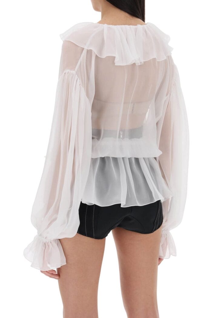 DOLCE & GABBANA Silk Chiffon Blouse With Ruffles.