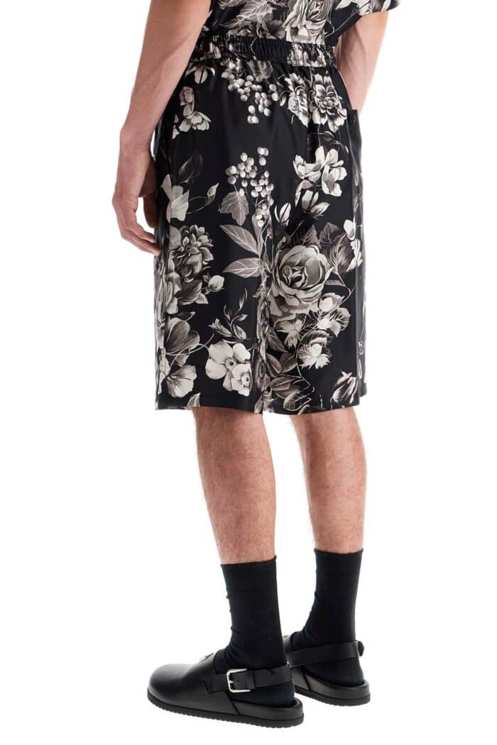 DOLCE & GABBANA Silk Floral Print Bermuda Shorts Set