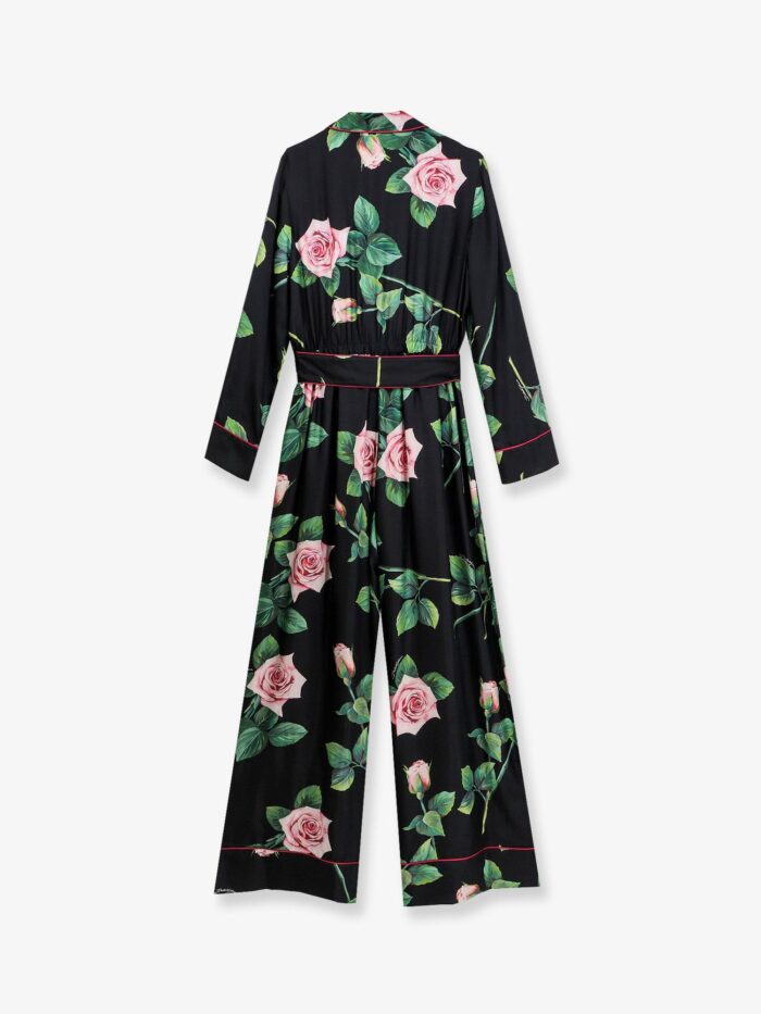 Dolce & Gabbana Silk Jumpsuit With Iconic Print