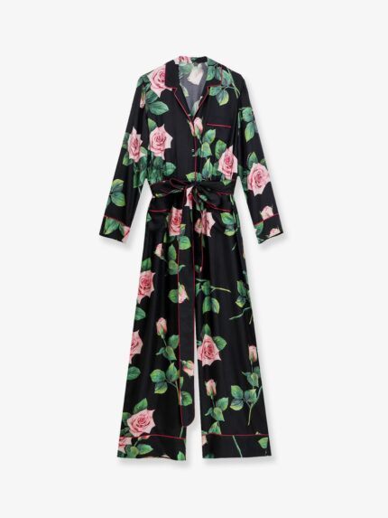 Dolce & Gabbana Silk Jumpsuit With Iconic Print