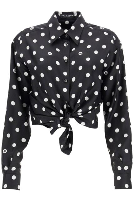 DOLCE & GABBANA Silk Polka Dot Print Blouse