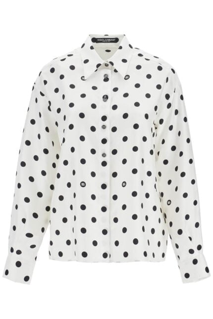 DOLCE & GABBANA Silk Polka Dot Print Blouse