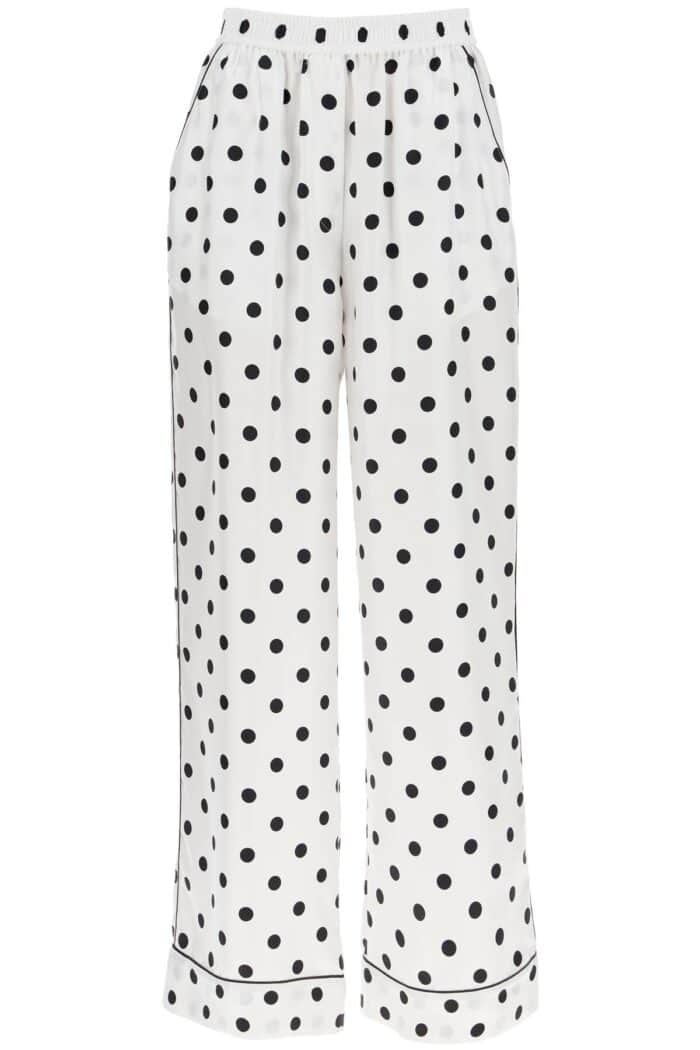 DOLCE & GABBANA Silk Polka Dot Print Pajama