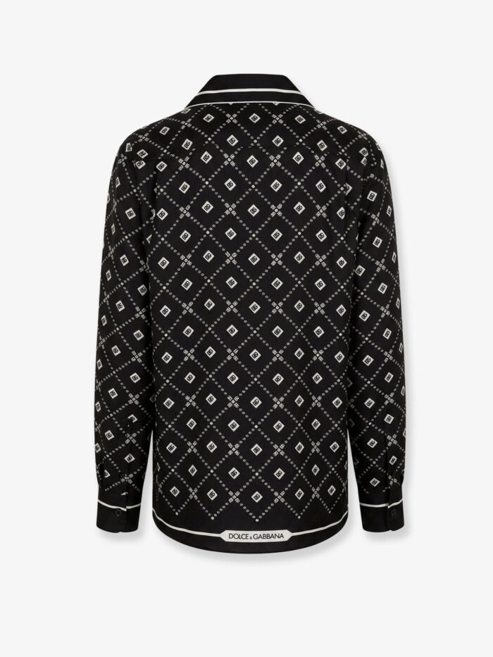 Dolce & Gabbana Silk Shirt With All-over Logo Print