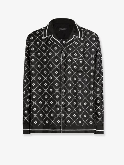 Dolce & Gabbana Silk Shirt With All-over Logo Print