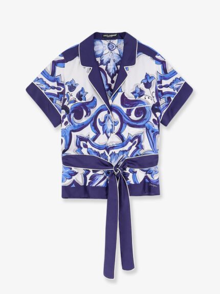 Dolce & Gabbana Silk Shirt With Maiolica Print