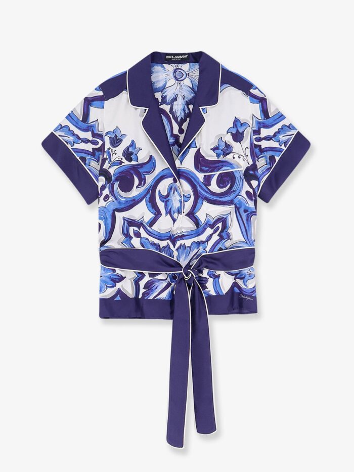 Dolce & Gabbana Silk Shirt With Maiolica Print