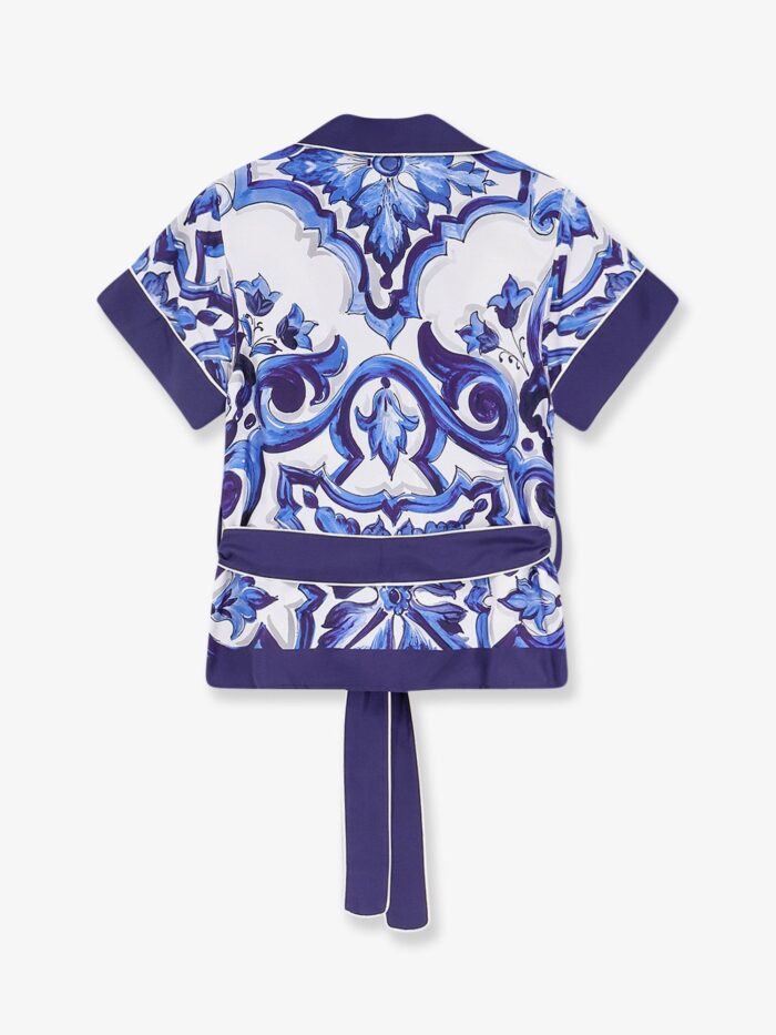 Dolce & Gabbana Silk Shirt With Maiolica Print