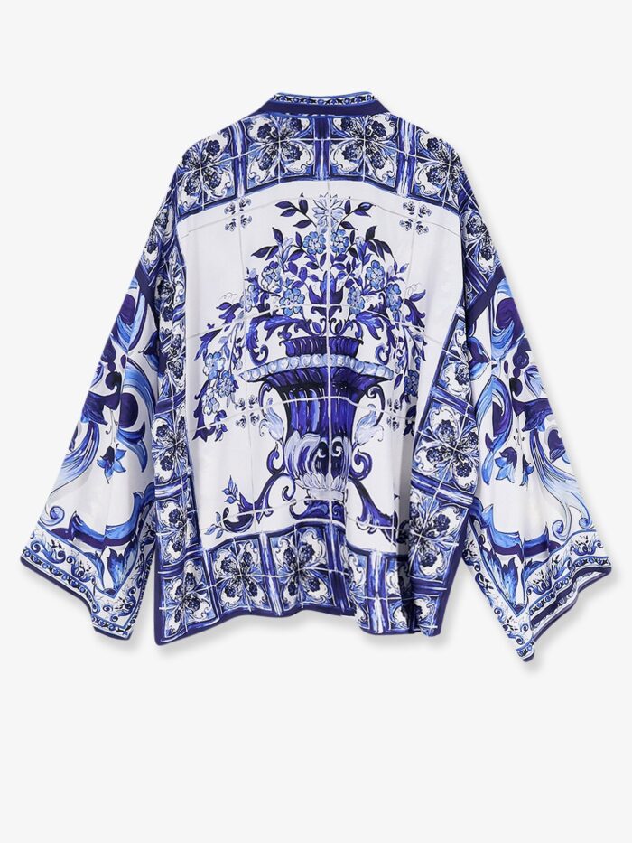 Dolce & Gabbana Silk Shirt With Maiolica Print