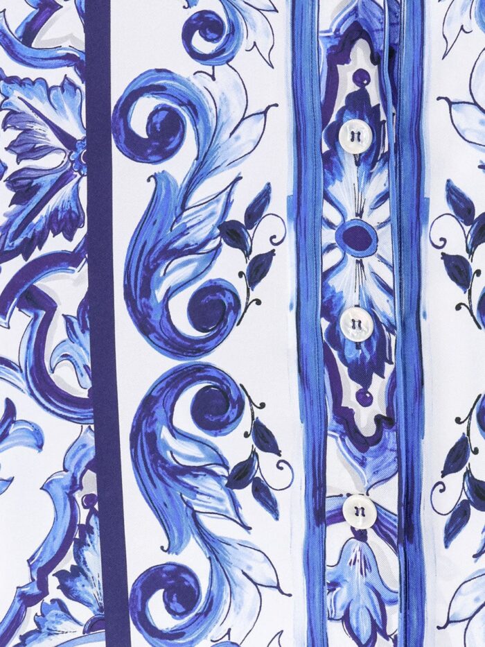 Dolce & Gabbana Silk Shirt With Maiolica Print