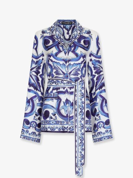 Dolce & Gabbana Silk Shirt With Maiolica Print