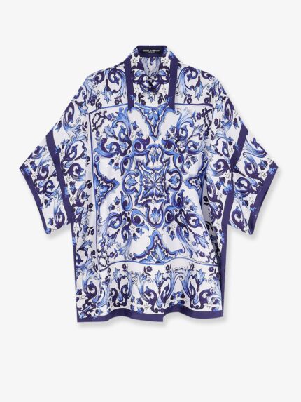 Dolce & Gabbana Silk Shirt With Maiolica Print