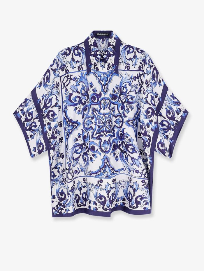 Dolce & Gabbana Silk Shirt With Maiolica Print