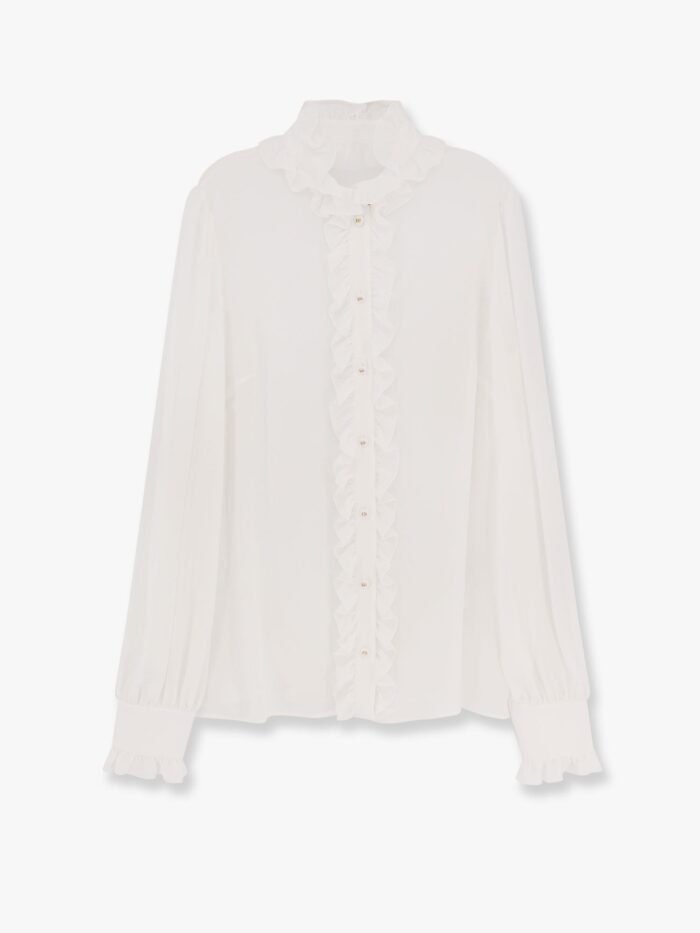 Dolce & Gabbana Silk Shirt With Rouches Detail