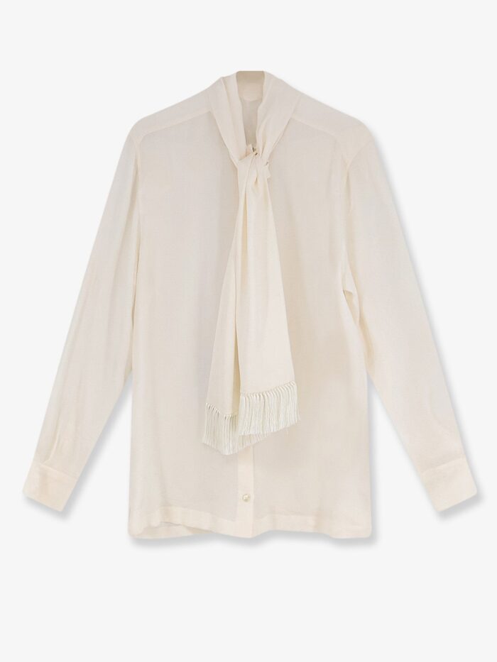 dolce & gabbana silk shirt with tie band detail Dolce & Gabbana Silk Shirt With Tie Band Detail
