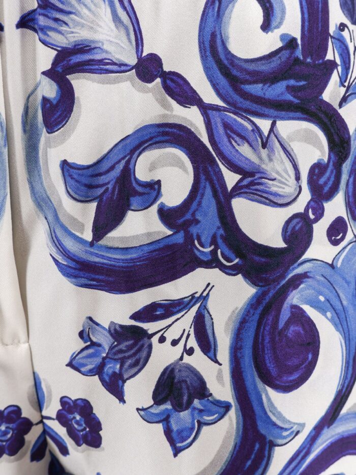 Dolce & Gabbana Silk Shorts With Maiolica Print