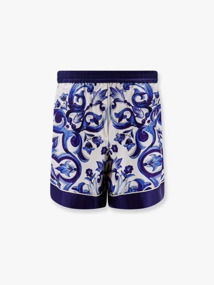 Dolce & Gabbana Silk Shorts With Maiolica Print