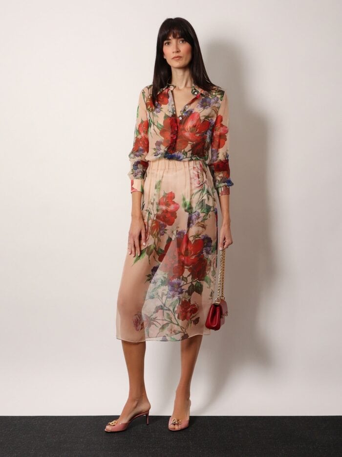 Dolce & Gabbana Silk Skirt With Iconic Floral Print
