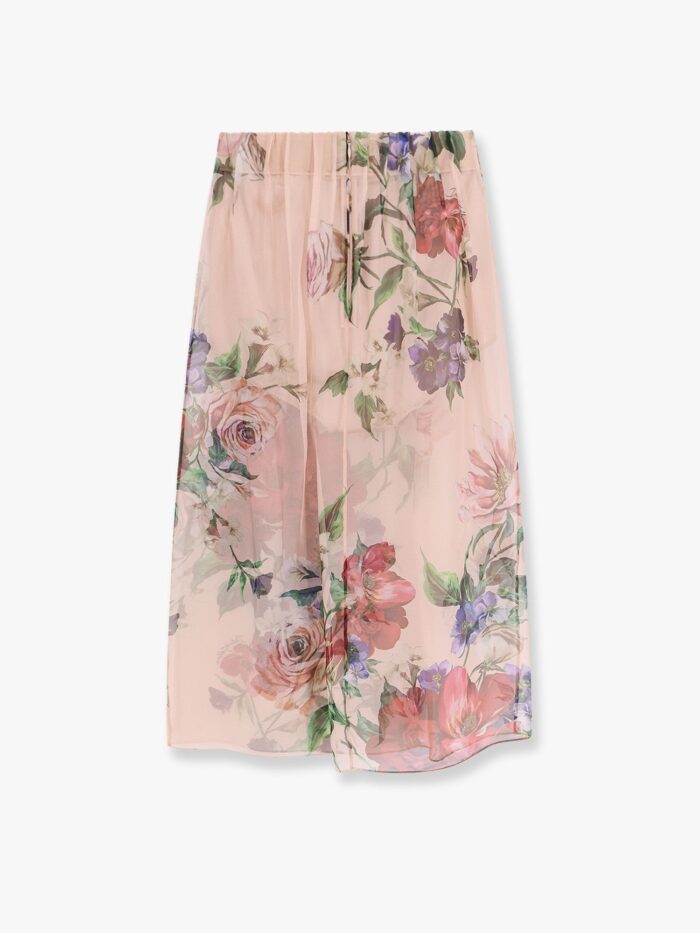 Dolce & Gabbana Silk Skirt With Iconic Floral Print