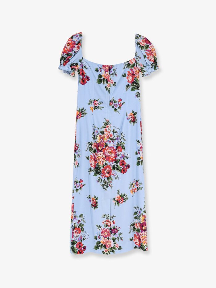 Dolce & Gabbana Silk Stretch Dress With Mazzo Di Fiori Print