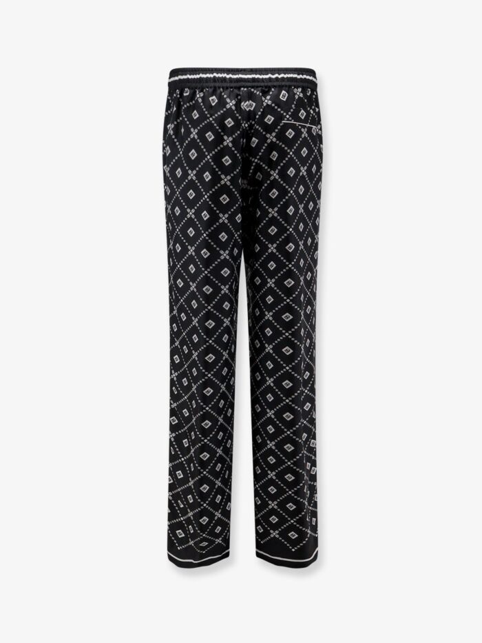 Dolce & Gabbana Silk Trousers With All-over Logo Print