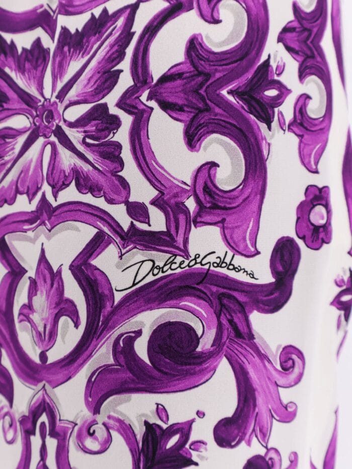 Dolce & Gabbana Silk Trousers With Maiolica Print