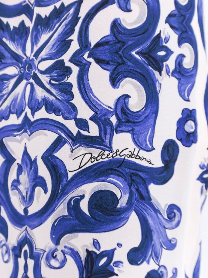 Dolce & Gabbana Silk Trousers With Majolica Print