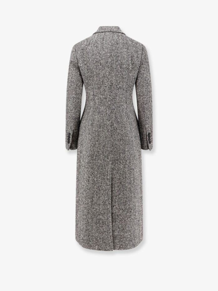 Dolce & Gabbana Single-breasted Wool Chevron Coat