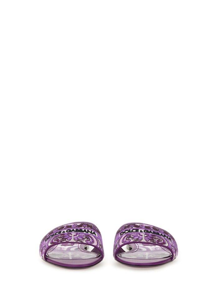 Dolce & Gabbana SLIDE SANDAL WITH EMBROIDERY