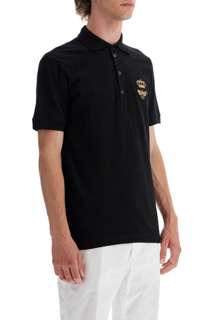 DOLCE & GABBANA Slim Fit Polo Shirt With Embroidery