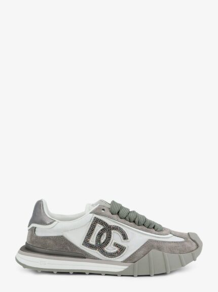 Dolce & Gabbana Sneakers In Nylon E Suede Con Logo DG Con Strass