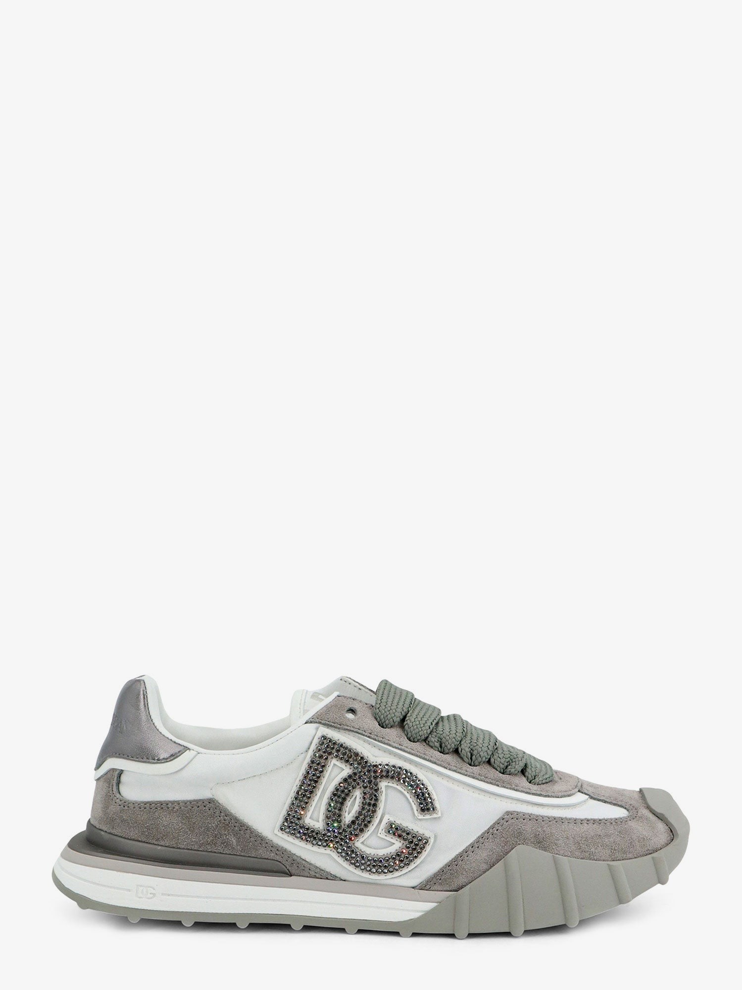Dolce & Gabbana Sneakers In Nylon E Suede Con Logo DG Con Strass