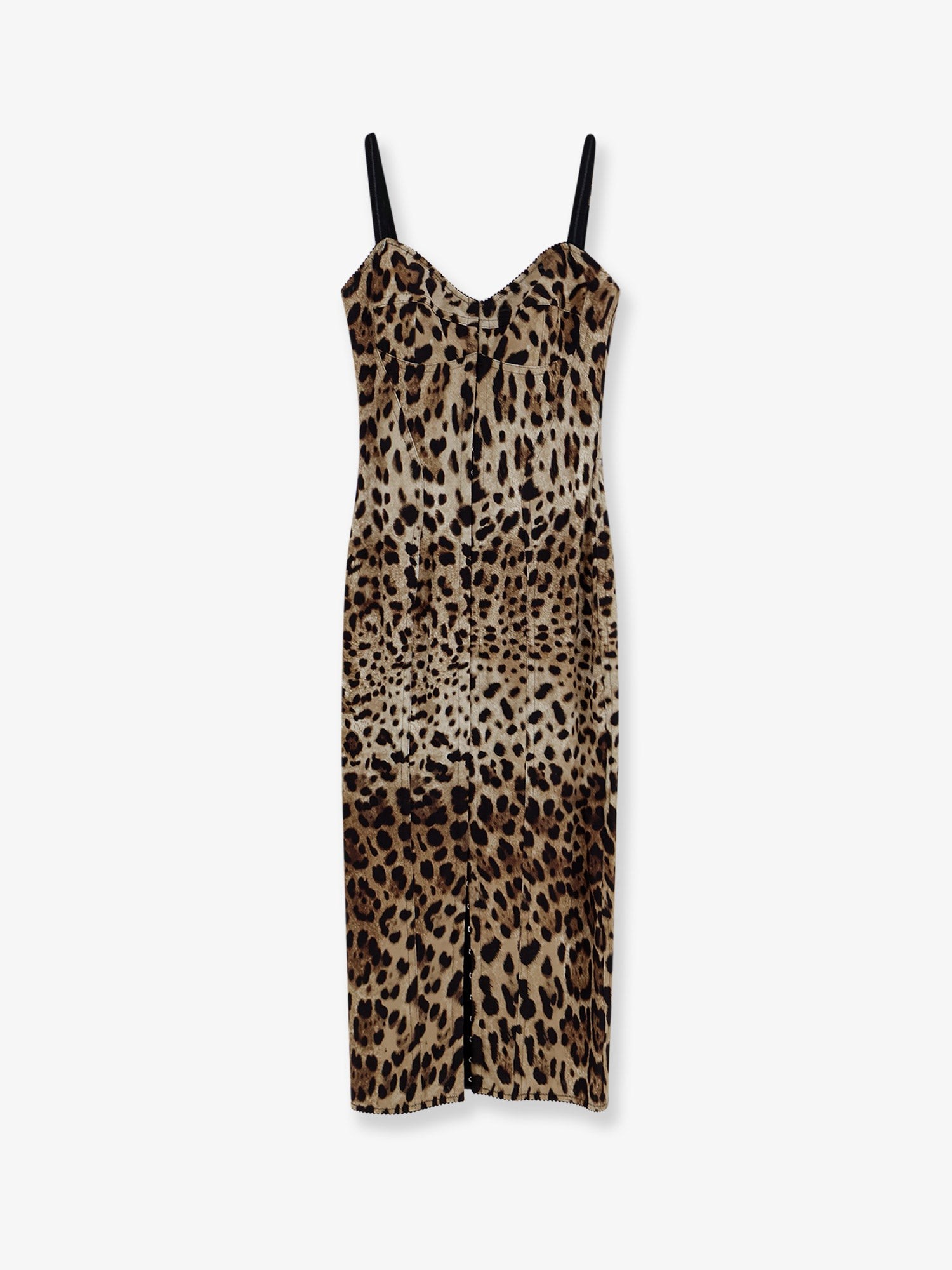 Dolce & Gabbana Stretch Fabric Long Dress With Animal Print