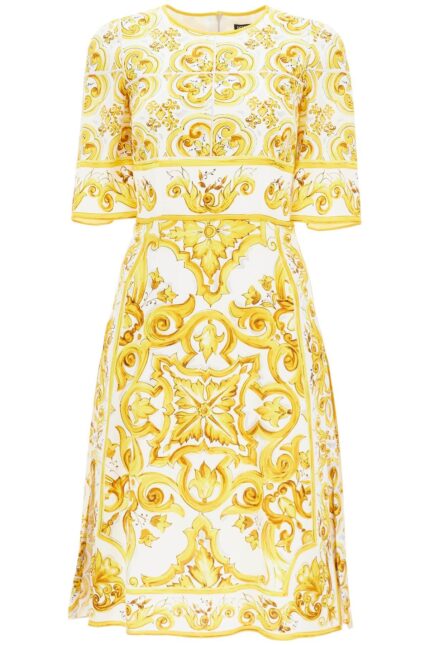 DOLCE & GABBANA 'stretch Silk Dress With Maiolica