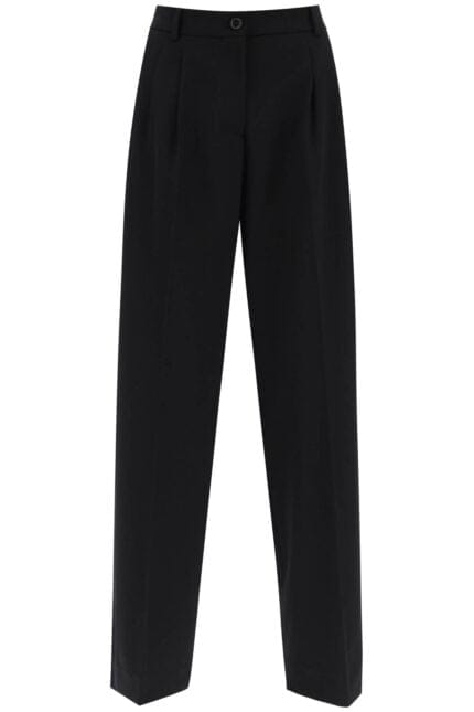 DOLCE & GABBANA Stretch Wool Wide Leg Trousers