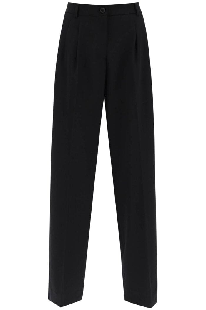 DOLCE & GABBANA Stretch Wool Wide Leg Trousers